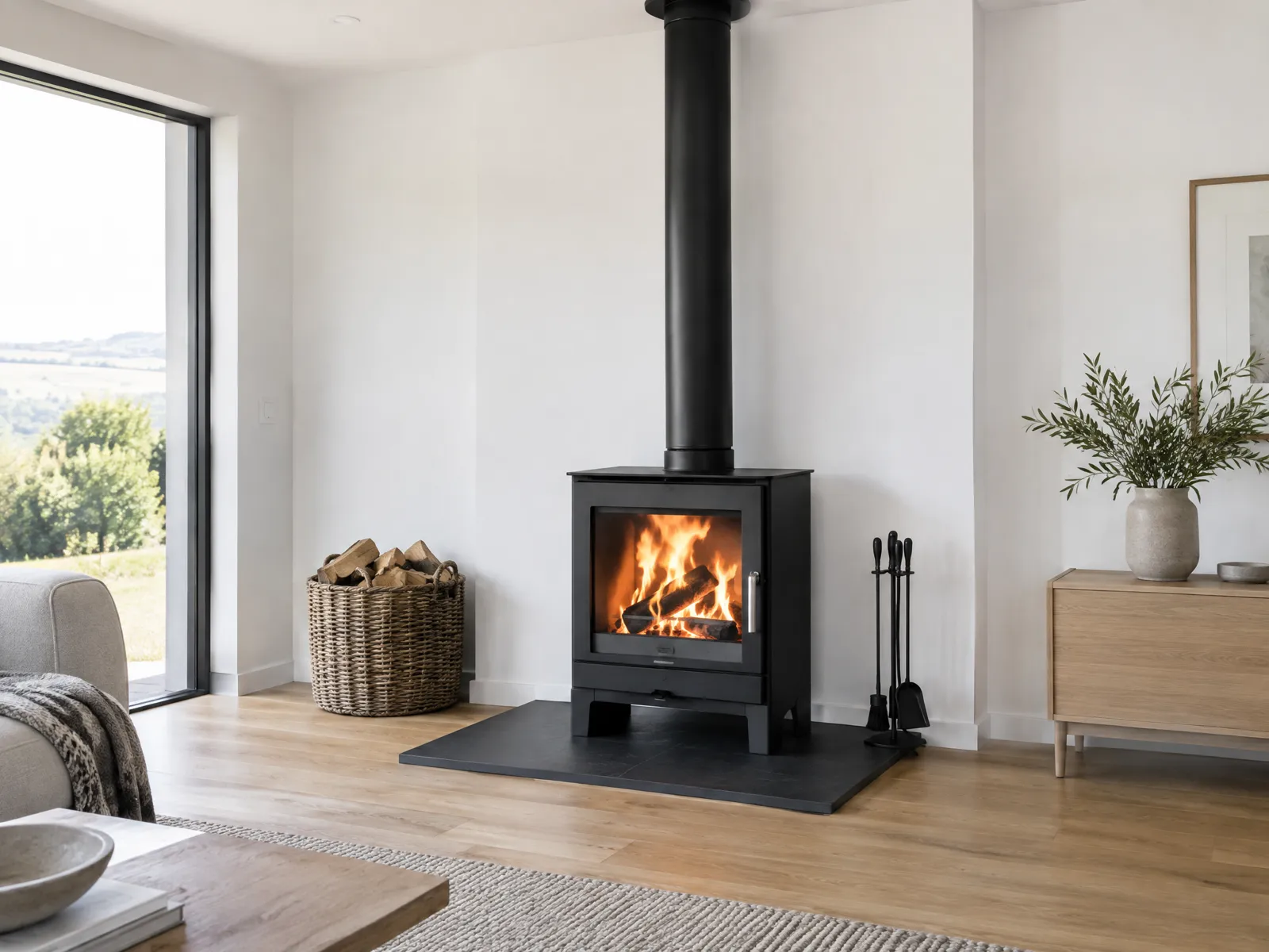New log burner installation